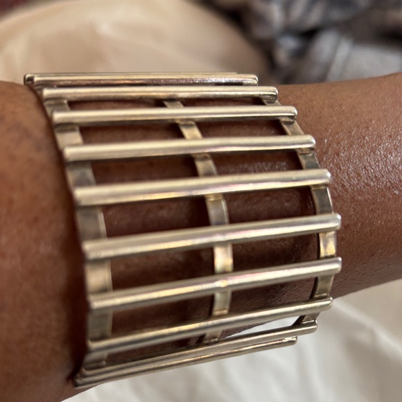 Mexico 925 Sterling Silver Ladder Wide Cuff - Picture 4 of 6